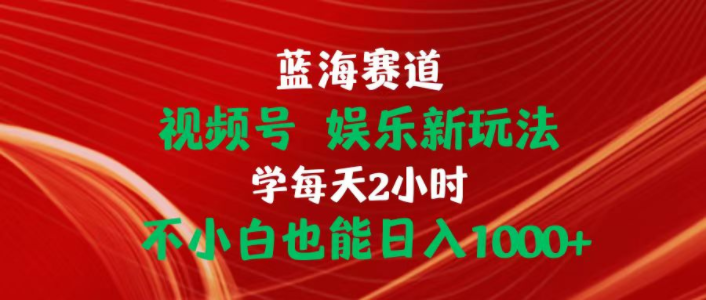 （10818期）蓝海赛道视频号 娱乐新玩法每天2小时小白也能日入1000+-艾科轻创网