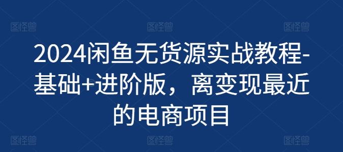 2024闲鱼无货源实战教程-基础+进阶版，离变现最近的电商项目-艾科轻创网