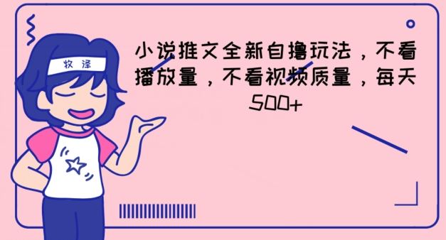 小说推文全新自撸玩法，不看播放量，不看视频质量，每天500+【揭秘】-艾科轻创网