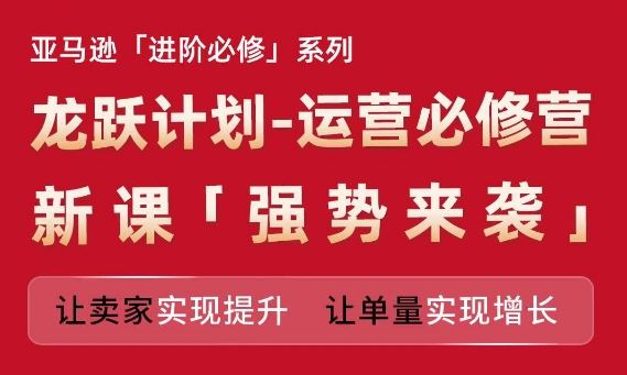 亚马逊进阶必修系列，龙跃计划-运营必修营新课，让卖家实现提升 让单量实现增长-艾科轻创网