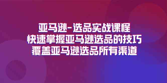 亚马逊选品实战课程，快速掌握亚马逊选品的技巧，覆盖亚马逊选品所有渠道-艾科轻创网