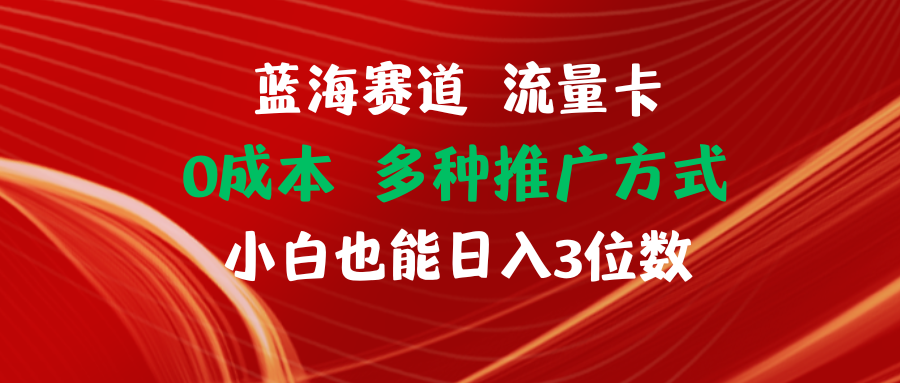 （11768期）蓝海赛道 流量卡 0成本 小白也能日入三位数-艾科轻创网