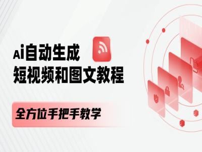 AI自动生成短视频和图文课程，全方位手把手教学-艾科轻创网