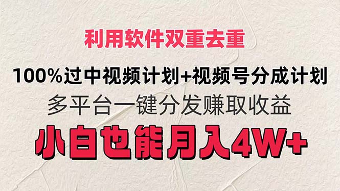（11862期）利用软件双重去重，100%过中视频+视频号分成计划小白也可以月入4W+-艾科轻创网