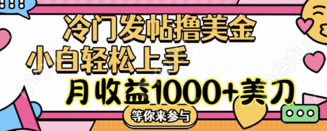 冷门发帖撸美金项目，月收益1000+美金，简单无脑，干就完了【揭秘】-艾科轻创网