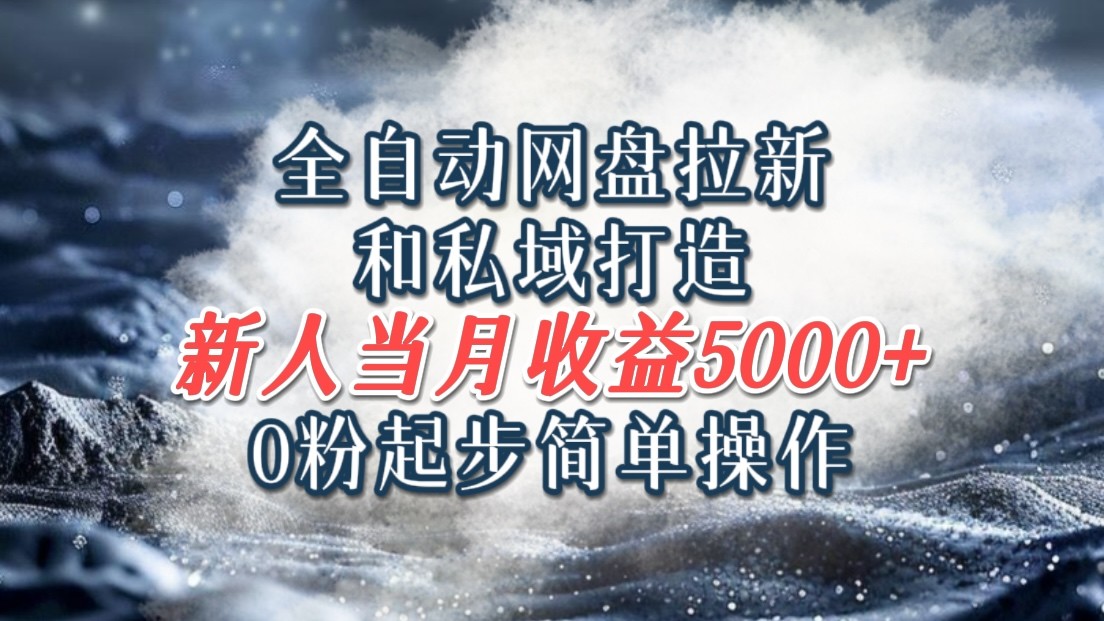 全自动网盘拉新和私域打造，0粉起步简单操作，新人入门当月收益5000以上-艾科轻创网