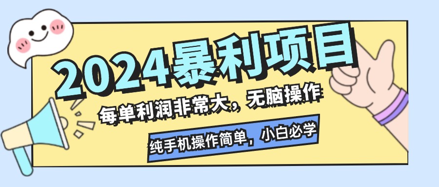 （12130期）2024暴利项目，每单利润非常大，无脑操作，纯手机操作简单，小白必学项目-艾科轻创网