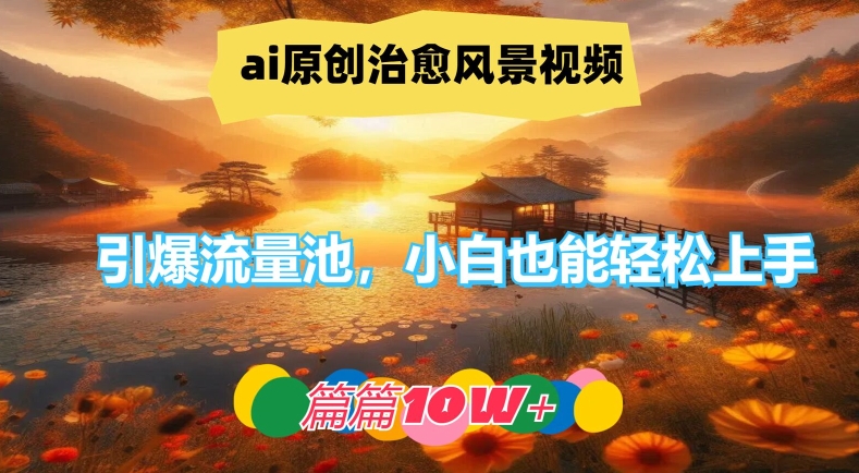ai原创治愈风景视频，引爆流量池，小白也能轻松上手，篇篇10w+-艾科轻创网