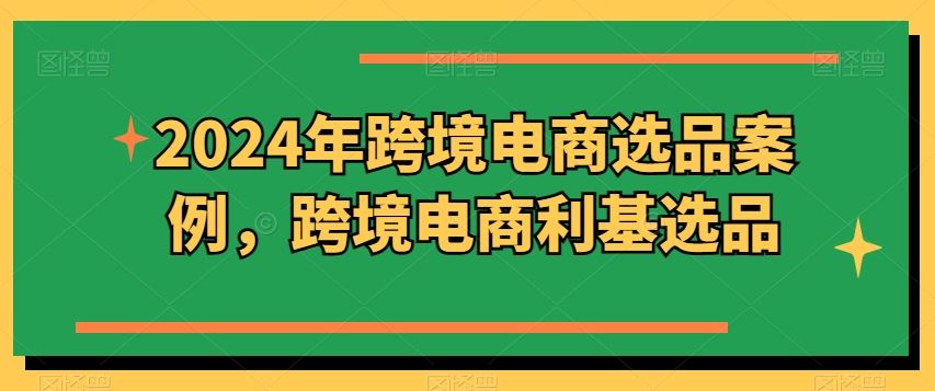 2024年跨境电商选品案例，跨境电商利基选品（更新）-艾科轻创网