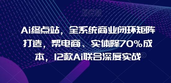 Ai终点站，全系统商业闭环矩阵打造，帮电商、实体降70%成本，12款Ai联合深度实战【0906更新】-艾科轻创网