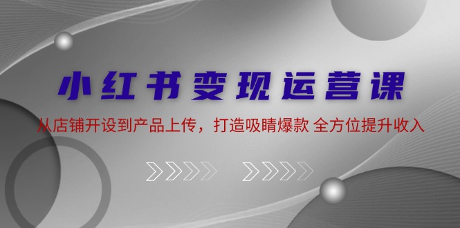 （12520期）小红书变现运营课：从店铺开设到产品上传，打造吸睛爆款 全方位提升收入-艾科轻创网