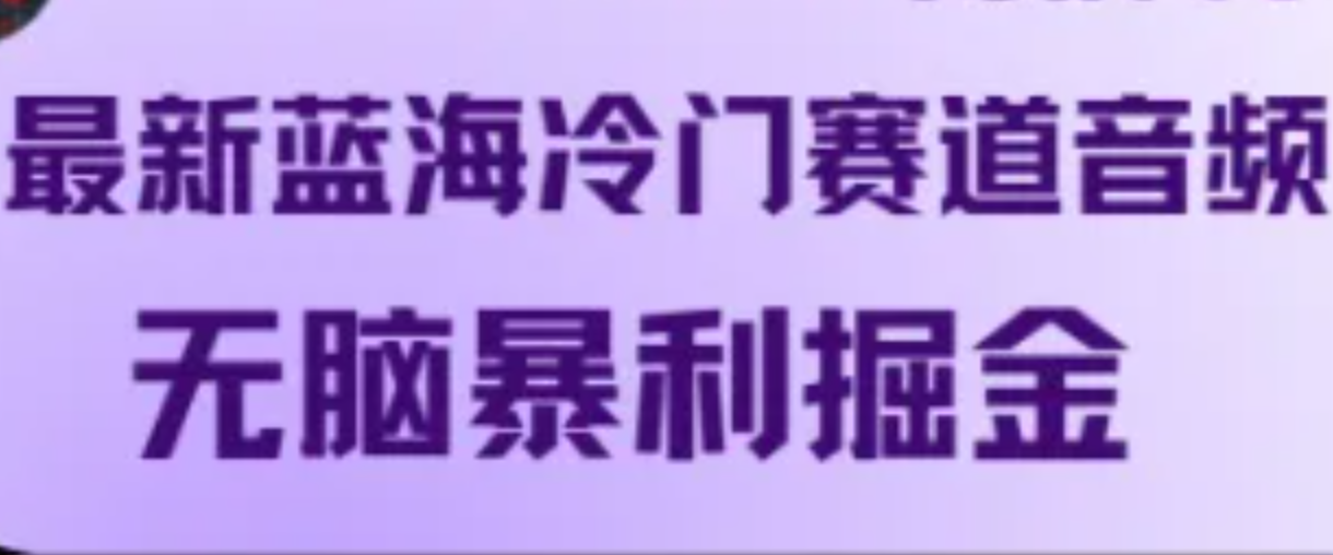 最新蓝海冷门赛道音频，无脑暴利掘金-艾科轻创网
