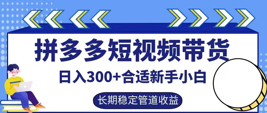 拼多多短视频带货日入300+有长期稳定被动收益，合适新手小白【揭秘】-艾科轻创网
